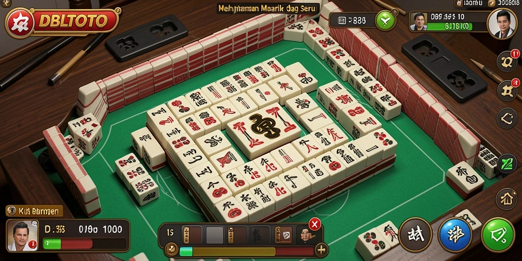 Tampilan gameplay DBLTOTO yang menarik dengan elemen Mahjong.