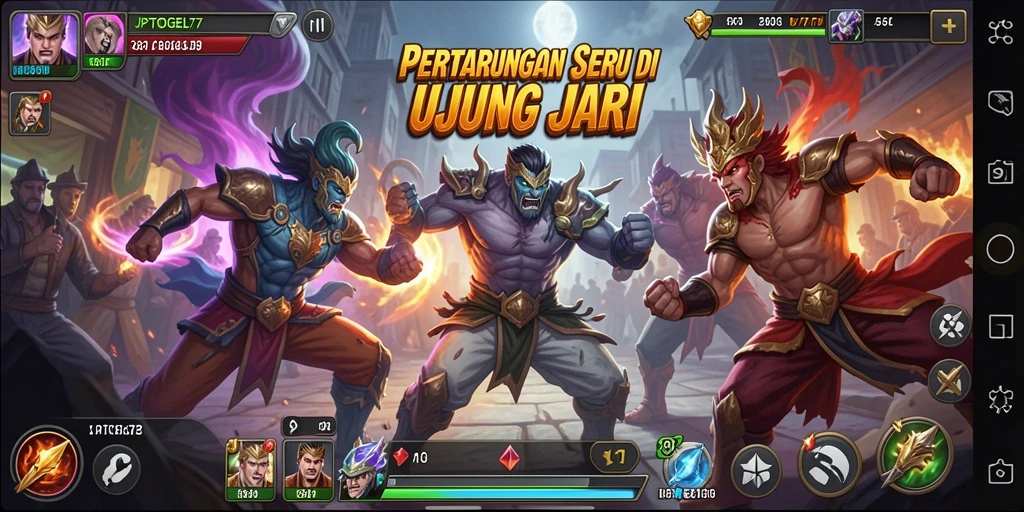 Tampilan menarik dari gameplay JPTOGEL77 dengan aksi pertarungan yang mendebarkan.