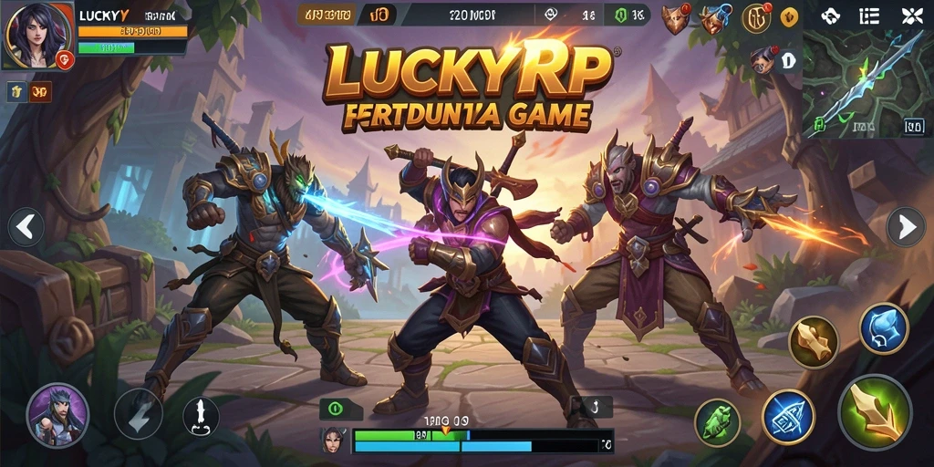 Tampilan pertarungan epik dalam gameplay LUCKYRP.