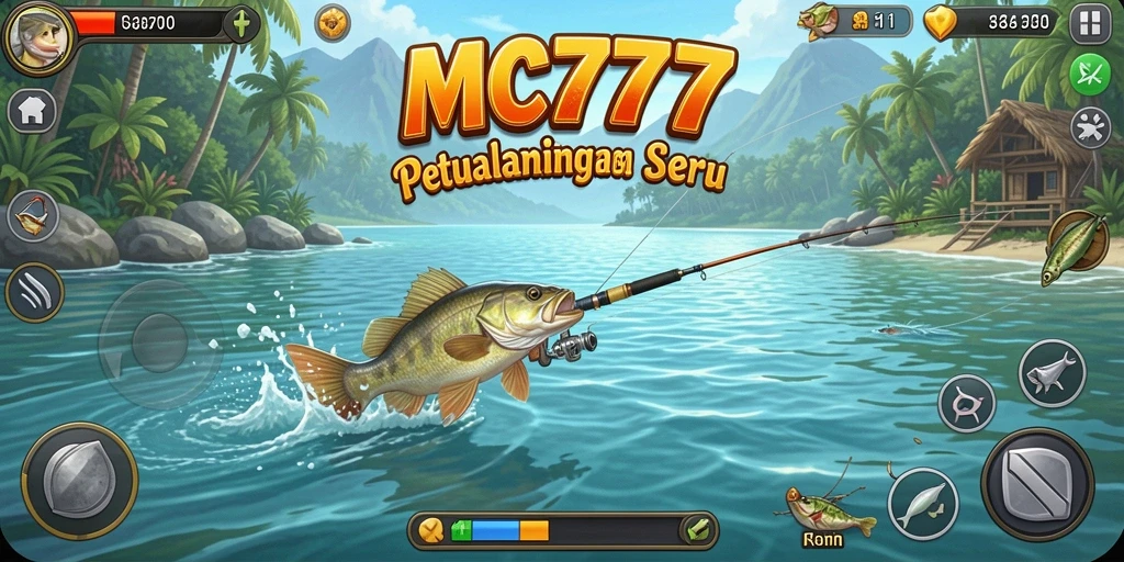 Screenshot gameplay MC777 menampilkan aksi memancing yang seru dan grafis yang menakjubkan.