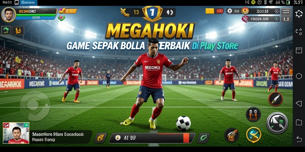 Gameplay mendebarkan dalam game sepak bola MEGAHOKI.