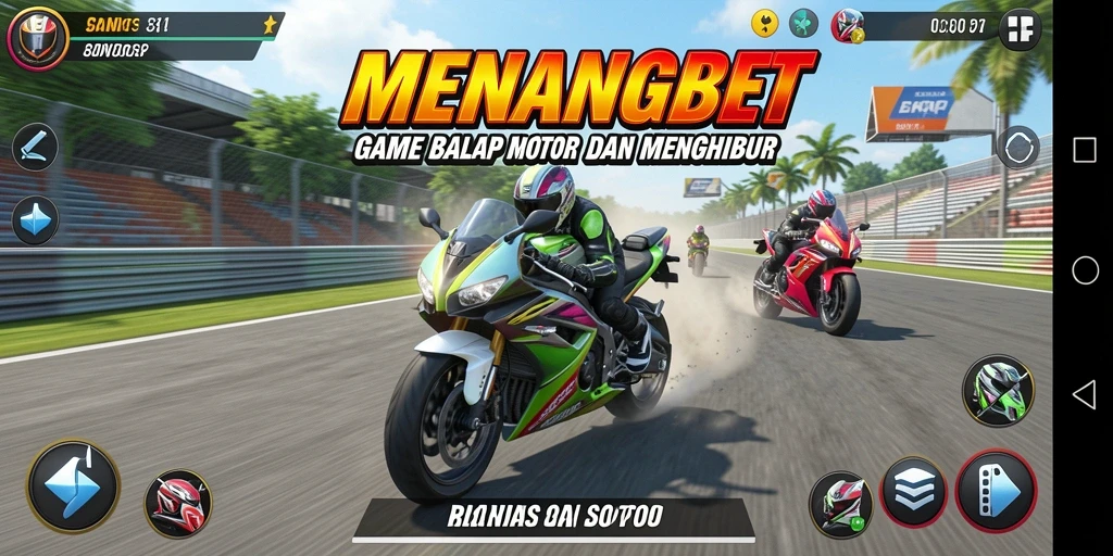 Tampilan aksi mendebarkan dari balapan motor di MENANGBET.