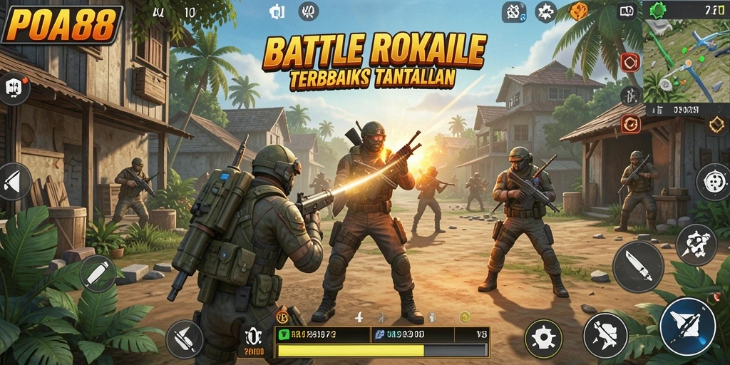 Tampilan seru dari gameplay Battle Royale di POA88.