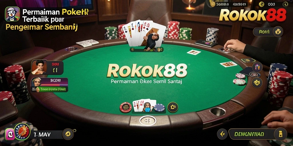 Gameplay seru di ROKOK88 yang menghadirkan keseruan poker.